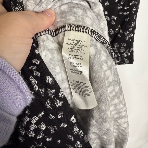 Chico’s 1 Black and White Floral Dress Size 8 Medium NWT - Picture 4 of 8